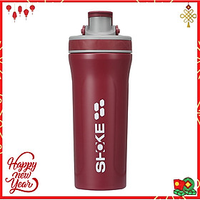Bình nước thể thao tập gym kết hợp bình lắc whey shaker inox 304 dung tích 800ml CLEACCO dòng SHOKE - Hàng chính hãng