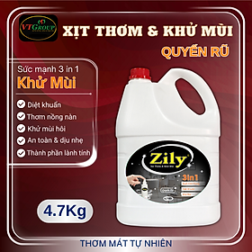 Xịt Thơm & Khử Mùi Zily Chai 4.7 Kg - Tặng 1 Chai Nước Rửa Chén Zily 750 gr