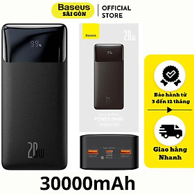 Pin sạc dự phòng 20W Baseus Bipow Digital Display Power Bank (10.000 mAh, 20.000mAh, 30.000 mAh)- Hàng chính hãng