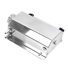 Universal 2L Coolant Radiator Overflow Tank Visible Coolant Level Aluminum Square Recovery Expansion Reservoir Bottle Automotive Replacement