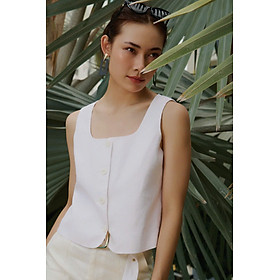 Áo Croptop Sát Nách Linen Trắng thời trang thiết kế Hity Top229