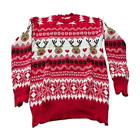 Christmas Sweater Round Neck  Tops Pullover Top for Christmas