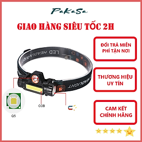 Đèn Pin Đội Đầu 2 Bóng Siêu Sáng Q5 PaKaSa Kèm Sạc - Hàng Chính Hãng 