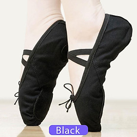Size 28-45 Ba Lê Giày Khiêu Vũ Nam Nữ Tập Gym Yoga Dép Bé Trai Bé Gái Phẳng Thực Hành Khiêu Vũ Giày Trẻ Em Người Lớn Giày Khiêu Vũ Color: Black Shoe Size: 3.5