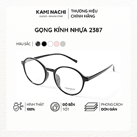 Gọng kính nhựa dáng tròn KAMI NACHI phong cách đơn giản 2387