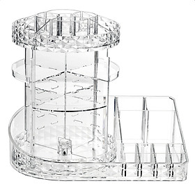 Kệ 3 tầng đựng mỹ phẩm, trang sức, phụ kiện trang điểm cao cấp xoay 360 tiện dụng bằng mica