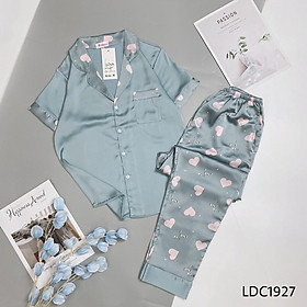Bộ Pijama Lụa Satin Dài Cộc - Bộ Mặc Nhà Cao Cấp Chất Vải mềm Mịn Thoải Mái