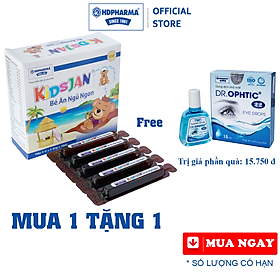 KIDSJAN Bé Ăn Ngủ Ngon - HDPHARMA - Bổ Sung Vitamin, Cải Thiện Chứng Biếng Ăn (Hộp 4 Vỉ x 5 Ống x 10ml)