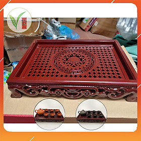 Mua Khay trà giả gỗ có chân sang trọng kiểu dáng mới cho mọi nhà - khay đựng ấm trà hình chữ nhật