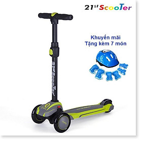 Xe trượt scooter 21st có giảm xóc, 3 bánh phát sáng cao cấp cho bé Tặng kèm 7 món bảo vệ cho bé - Gia Dụng SG