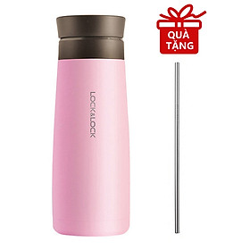 Bình Giữ Nhiệt Lock&Lock Macaron 450ml LHC4230 - Hàng Chính Hãng, Chất Liệu Thép Không Gỉ, Có Lưới Lọc Trà Tiện Dụng Kèm Ống Hút Inox 304