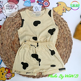 Bộ Bé Trai, Bộ Bé Gái Bò Sữa Bộ Ba Lỗ Thun Lạnh từ 8-28kg LBL02 Mềm Mịn Thoáng Mát Cho Bé Hàng Chuẩn Đẹp