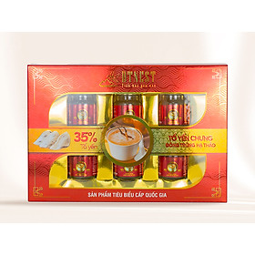 Đặc sản Khánh Hòa - Hộp quà Yến Chưng Đông Trùng Hạ Thảo (6 hũ -70ml) DT NEST/ DT FOOD