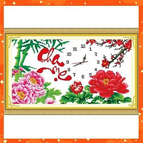Mua Đhồ thêu chữ thập Cha Mẹ Tứ Quý Hoa   222817   chưa thêu