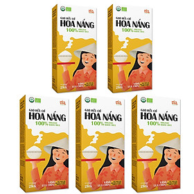 Gạo hữu cơ Hoa Nắng Vàng Lúa Chín 2kg combo 5 hộp