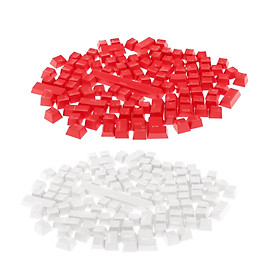 2 Pieces 108 Keys Translucent Keycaps for Mechanical Keyboard Red + White