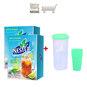 [Tặng Bộ 2 ly kèm hộp đựng NESTEA] Combo 2 Hộp Thực phẩm bổ sung trà vị chanh NESTEA hộp 15 gói x 13 g ( bao bì tặng thêm 5 gói)