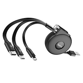 Mua Cáp sạc Hoco sạc nhanh 2A đa năng 3in1 dây rút tiện lợi dài 100cm - Hàng chính hãng