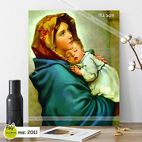 Mua Tranh tô màu 40x50cm có khung Đức mẹ Maria T2011