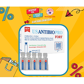 Thực phẩm chức năng bảo vệ hệ tiêu hóa - Men vi sinh USANTIBIOPRO FORT MDP dạng nước - Hộp 20 ống x 5ml