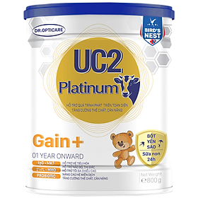 Sữa bột UC2 Platinum Gain+ 800g (cải thiện cân nặng cho bé, dành cho trẻ từ 1 tuổi trở lên)