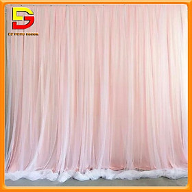 Mua Rèm Trang Trí Sinh Nhật 2 Lớp Trắng (Voan nhúng + lưới) Rèm Voan Làm Phông Nền Sự Kiện DG-589