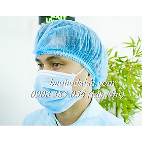 Combo 100 cái nón trùm tóc phòng sạch con sâu- Hình thật