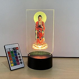 Đèn led 3D in hình Phật Adida, thờ trên xe tải, xe ô tô