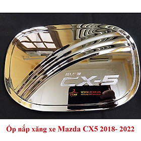 Ốp nắp bình xăng xe Mazda CX5 2018 - 2021, 2022 mạ crom cao cấp