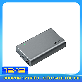 Pin Sạc Dự Phòng 10000mAh Aukey PB-XD12 Sạc Nhanh Quick Charge 3.0 Power Delivery 2 Chiều Công Suất 18W - Hàng Chính Hãng
