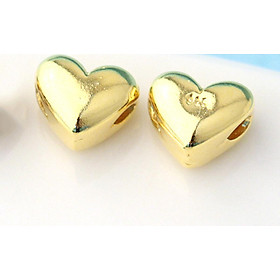 Combo charm bạc trắng hình trái tim xỏ ngang - Ngọc Quý Gemstones