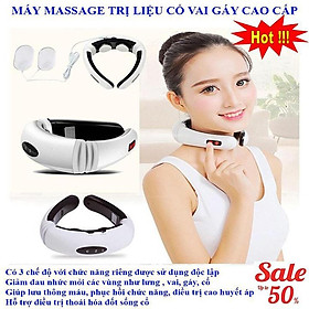 Máy Massage Cổ Vai Gáy 3D tặng 2 miếng dán cảm ứng xung điện giúp lưu