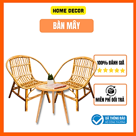 Mua (Combo siêu tiết kiệm)  ghế sò chân sắt với bàn mây phù hợp quán cafe  ban công gia đình - 2 ghế và 1 bàn