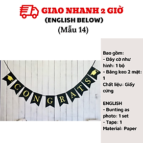 Dây cờ trang trí lễ tốt nghiệp Graduation bunting ltn05