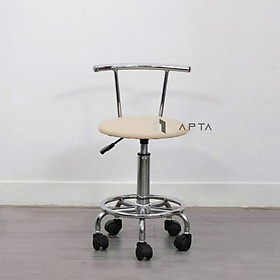 Mua Ghế kỹ thuật viên có nệm CB2307-2P Nội thất Capta Ghế bar ghế tư vấn lưng tựa sắt mạ chrome bóng chân thép mạ có bánh xe