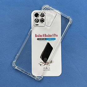Ốp lưng silicon trong suốt chống sốc 4 cạnh cao cấp cho Oppo Realme 8/ Realme 8 Pro