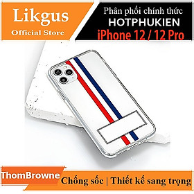 Ốp lưng trong suốt chống sốc cho iPhone 12 / iPhone 12 Pro hiệu Likgus Thom Browne (bảo vệ toàn diện, chất liệu cao cấp, thiết kế thời trang)  - hàng nhập khẩu (Likgus là thương hiệu, thom browne là tên mã)