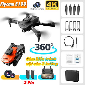 Mua Flycam E100 Pro camera kép 4K xoay 360 độ  cảm biến tránh chướng ngại vật chống va chạm máy bay điều khiển từ xa 4 cánh - thời gian bay 20 phút - Hàng chính hãng