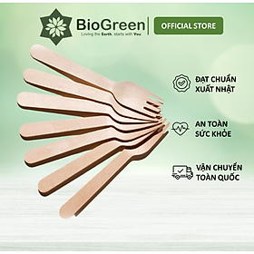 Mua 100 nĩa gỗ 16cm xuất khẩu Nhật dùng 1 lần ăn salad bánh kem trái cây take away