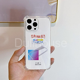 Ốp lưng cho IP 13 Promax - Nhựa dẻo - Trong suốt - Chống sốc - Bảo vệ điện thoại 