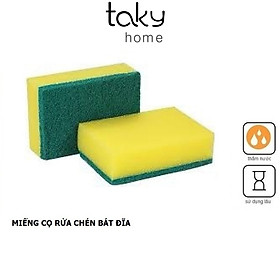 Mua Miếng Rửa Chén Bát Đĩa  Cọ Đa Năng 2 Mặt Xanh Vàng  Rửa Đánh Xoong Nồi Chảo  Sạch Sẽ  Tiện Dụng Nhà Bếp - TakyHome 5150