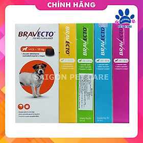 Thuốc trị ghẻ, viêm da, ve rận Bravecto cho chó hiệu quả 3 tháng