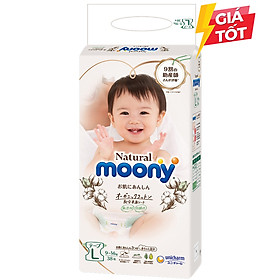 Bỉm - Tã dán Moony Natural size L 38 miếng