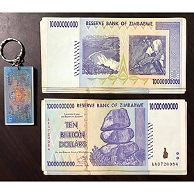Tờ 10 tỷ Dollar Zimbabwe, tiền cổ của quốc gia lạm phát (kèm móc khóa tiền xưa lạ mắt)