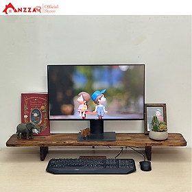 Kệ kê màn hình máy tính bằng gỗ, Kệ gỗ kê màn hình máy tính Gaming Anzzar-03 - DxRxC=80x20x10cm