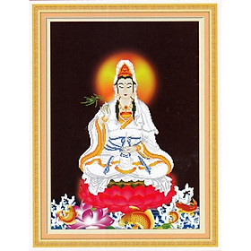 tranh thêu chữ thập Quan Âm 48x64cm - chưa thêu