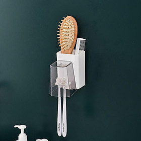 Hỗ trợ tường cho bàn chải đánh răng với máy ép răng, hỗ trợ bàn chải đánh răng cho phòng tắm với 1 cốc và nhà phân phối kem đánh răng