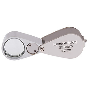 Kính lúp mini móc khóa phóng đại 30X có đèn