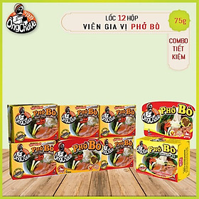 Lốc 12 hộp Viên gia vị Phở Bò 75gram Pho Bo seasoning cube