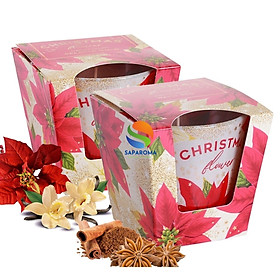 Combo 2 ly nến thơm tinh dầu Bartek Christmas Flower 115g - hoa trạng nguyên, nến trang trí, thơm phòng, thư giãn, hỗ trợ khử mùi